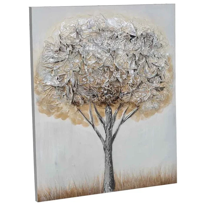 Cuadro pintado a mano con relieve gris 50x60x2.5
