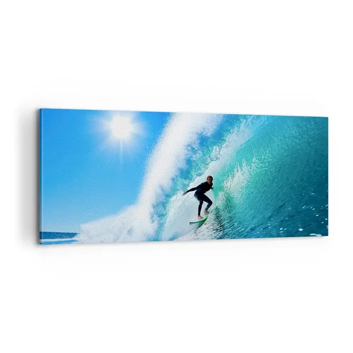 Cuadro sobre lienzo – Impresión de Imagen – A través de la gran ola – 100×40 cm