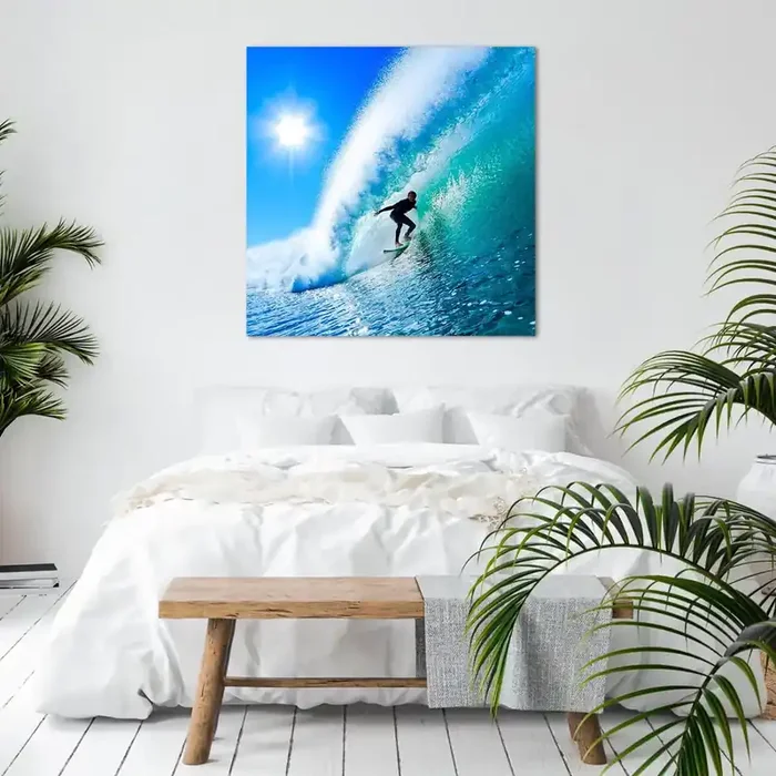 Cuadro sobre lienzo – Impresión de Imagen – A través de la gran ola – 60×60 cm