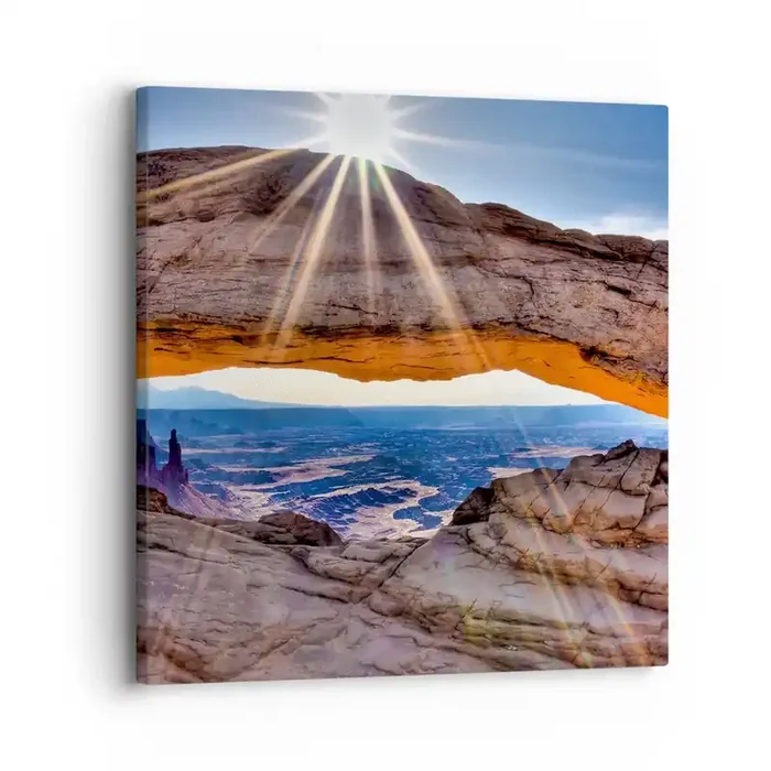 Cuadro sobre lienzo – Impresión de Imagen – A través de la puerta de la roca – 30×30 cm