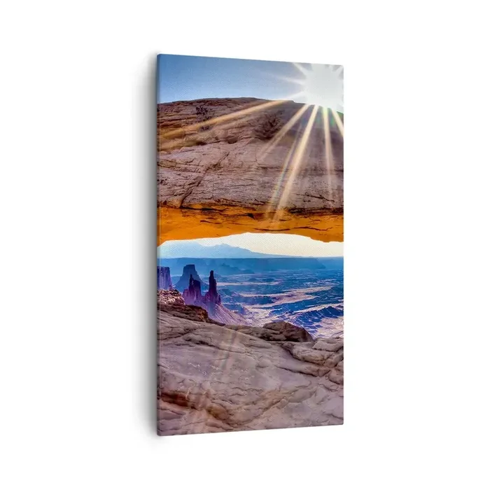 Cuadro sobre lienzo – Impresión de Imagen – A través de la puerta de la roca – 55×100 cm