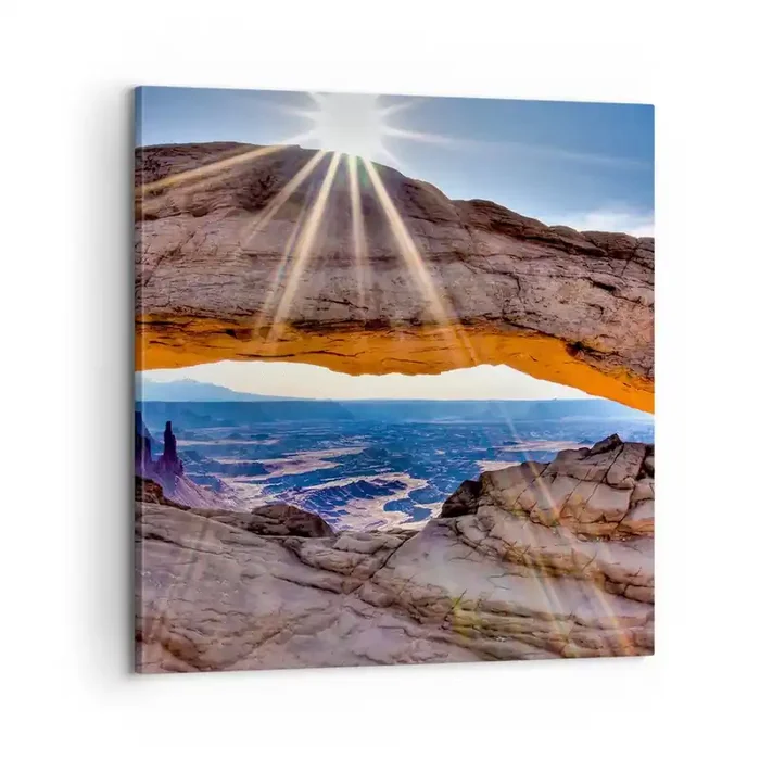 Cuadro sobre lienzo – Impresión de Imagen – A través de la puerta de la roca – 60×60 cm