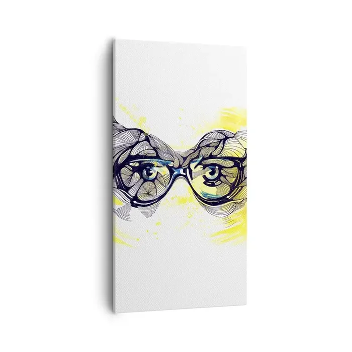 Cuadro sobre lienzo – Impresión de Imagen – A través de las gafas azules – 55×100 cm