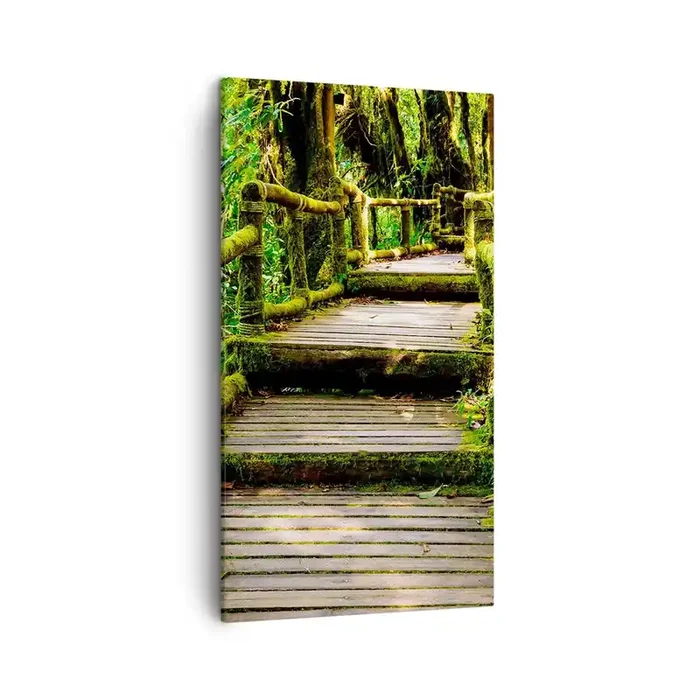 Cuadro sobre lienzo – Impresión de Imagen – A través de un corredor verde – 45×80 cm