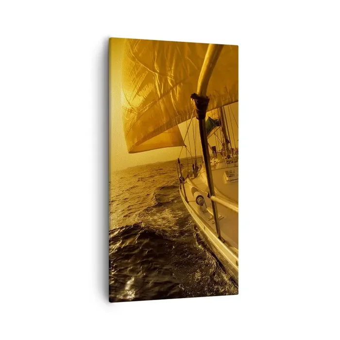 Cuadro sobre lienzo – Impresión de Imagen – Atardecer dorado tras un día multicolor – 55×100 cm