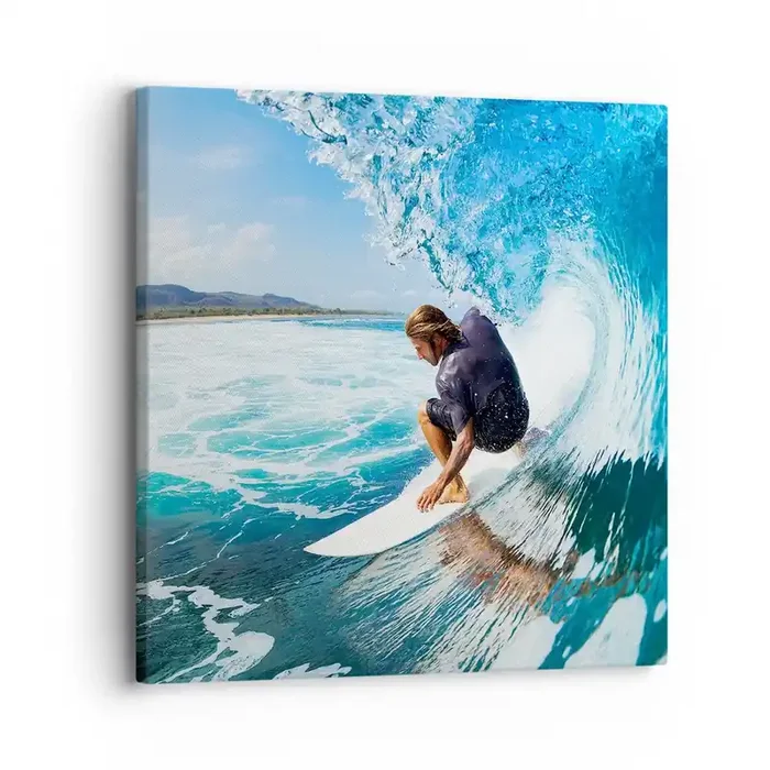 Cuadro sobre lienzo – Impresión de Imagen – Bailando con las olas – 30×30 cm