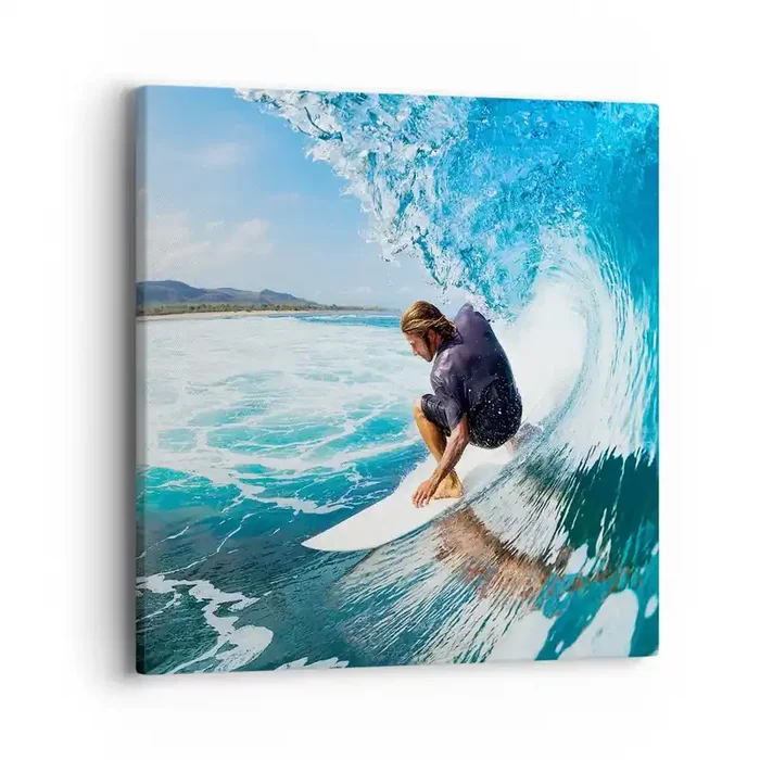 Cuadro sobre lienzo – Impresión de Imagen – Bailando con las olas – 40×40 cm