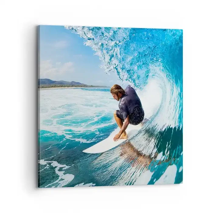 Cuadro sobre lienzo – Impresión de Imagen – Bailando con las olas – 70×70 cm