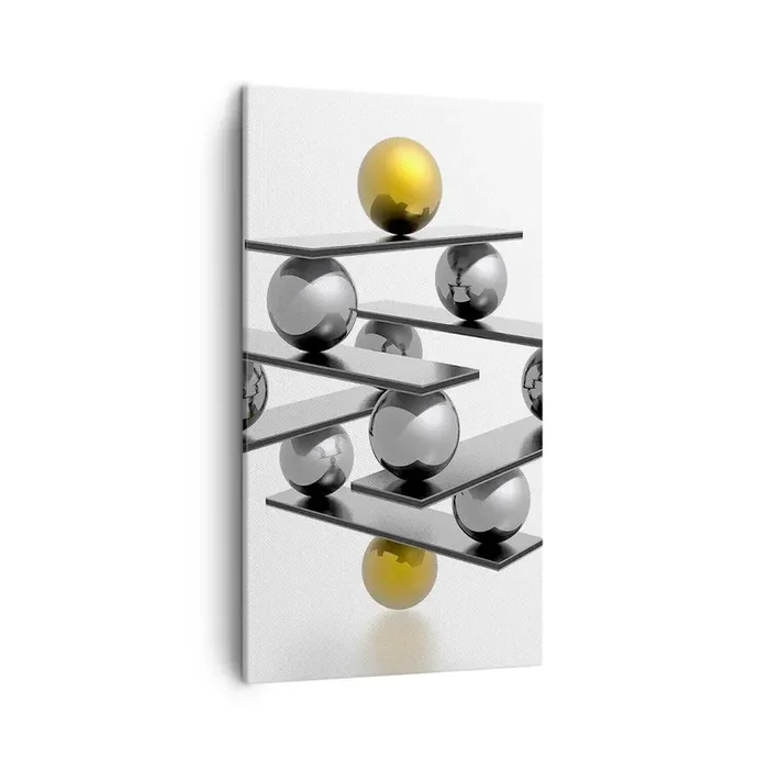 Cuadro sobre lienzo – Impresión de Imagen – Balance de oro y plata – 45×80 cm