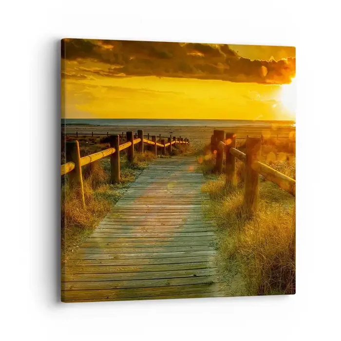 Cuadro sobre lienzo – Impresión de Imagen – Bañado en oro viejo – 40×40 cm