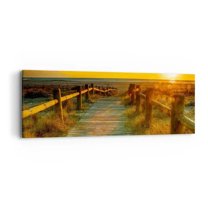 Cuadro sobre lienzo – Impresión de Imagen – Bañado en oro viejo – 90×30 cm