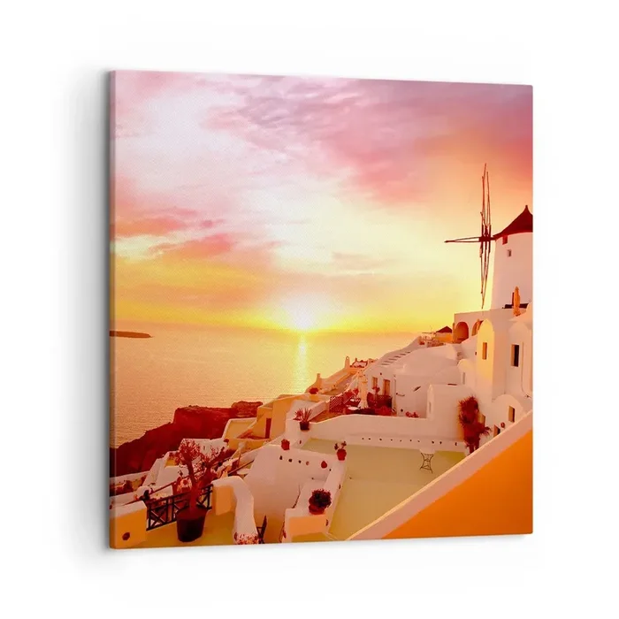 Cuadro sobre lienzo – Impresión de Imagen – Blanco y dorado – 50×50 cm
