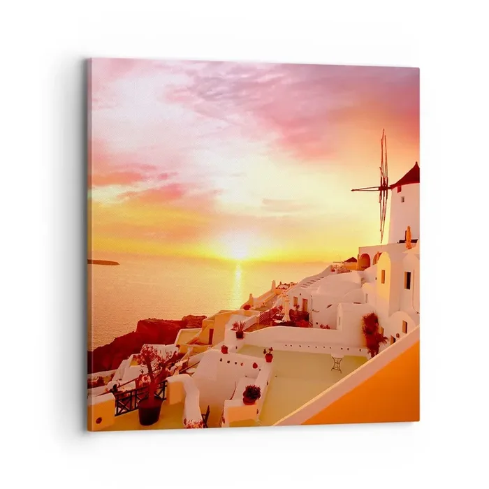 Cuadro sobre lienzo – Impresión de Imagen – Blanco y dorado – 70×70 cm