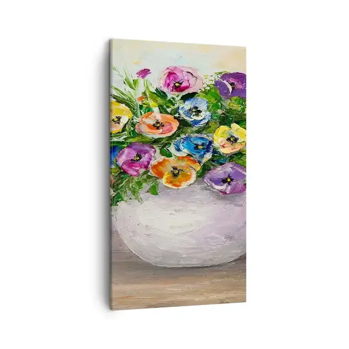 Cuadro sobre lienzo – Impresión de Imagen – Bodegón con jarrón blanco – 45×80 cm