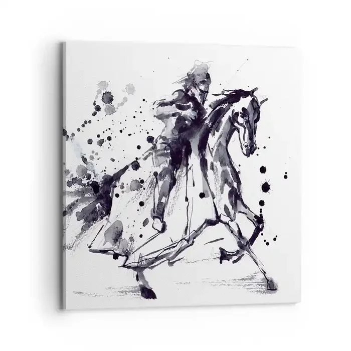 Cuadro sobre lienzo – Impresión de Imagen – Caballero negro – 70×70 cm