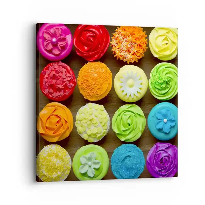 Cuadro sobre lienzo – Impresión de Imagen – Cada uno diferente – todos deliciosos – 30×30 cm