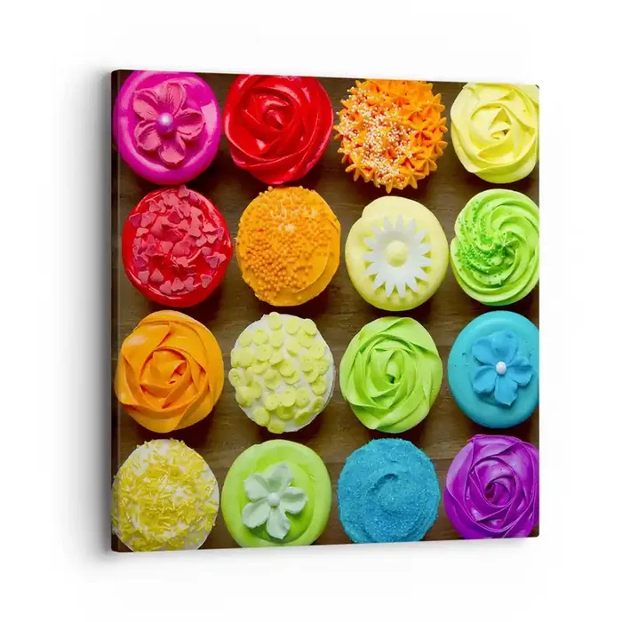 Cuadro sobre lienzo – Impresión de Imagen – Cada uno diferente – todos deliciosos – 40×40 cm