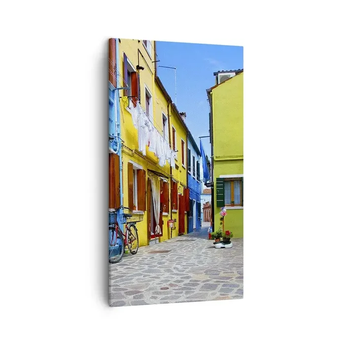 Cuadro sobre lienzo – Impresión de Imagen – Callejón dulce de color pastel – 45×80 cm