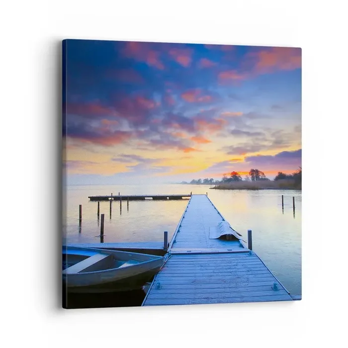 Cuadro sobre lienzo – Impresión de Imagen – Calma púrpura y dorada – 40×40 cm