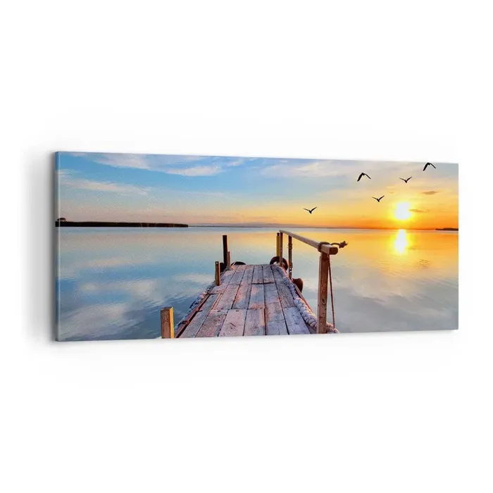 Cuadro sobre lienzo – Impresión de Imagen – Caminando hacia el sol – 100×40 cm