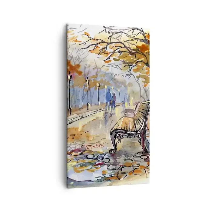 Cuadro sobre lienzo – Impresión de Imagen – Caminemos juntos hacia el otoño – 45×80 cm