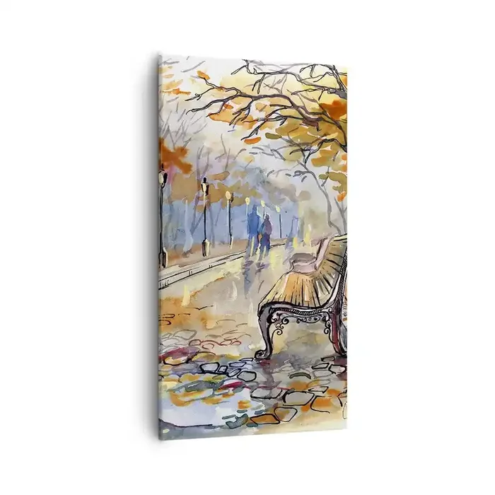 Cuadro sobre lienzo – Impresión de Imagen – Caminemos juntos hacia el otoño – 55×100 cm