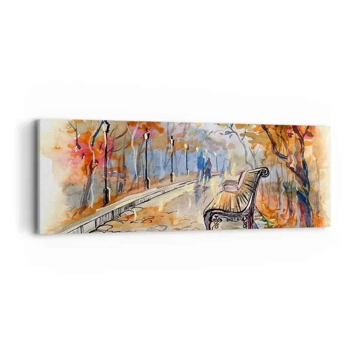 Cuadro sobre lienzo – Impresión de Imagen – Caminemos juntos hacia el otoño – 90×30 cm