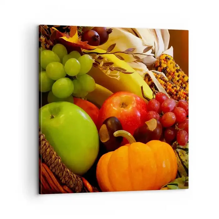 Cuadro sobre lienzo – Impresión de Imagen – Cesta de la cosecha – 60×60 cm