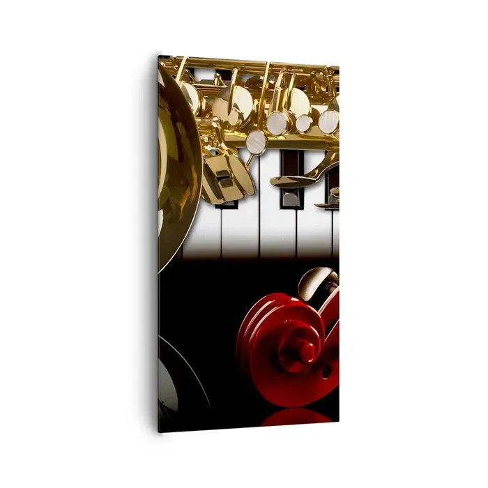 Cuadro sobre lienzo – Impresión de Imagen – Chapa, madera y marfil – 65×120 cm
