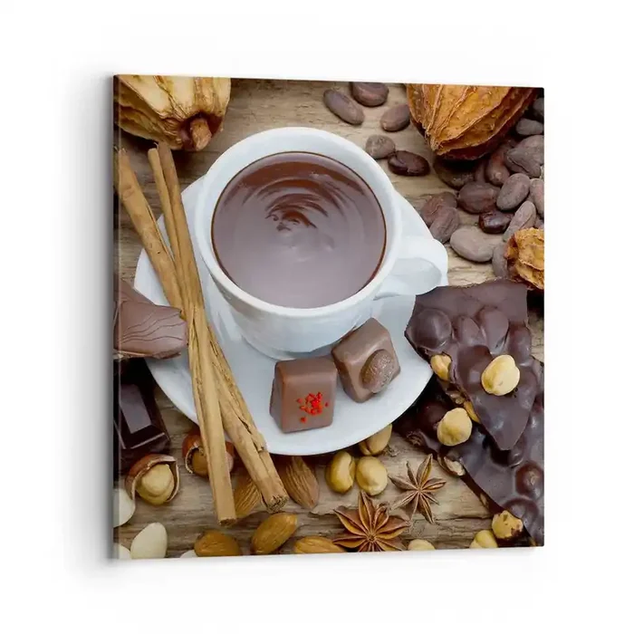 Cuadro sobre lienzo – Impresión de Imagen – Chocolate de ensueño – 70×70 cm