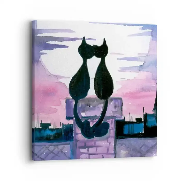 Cuadro sobre lienzo – Impresión de Imagen – Cita bajo la luna – 30×30 cm
