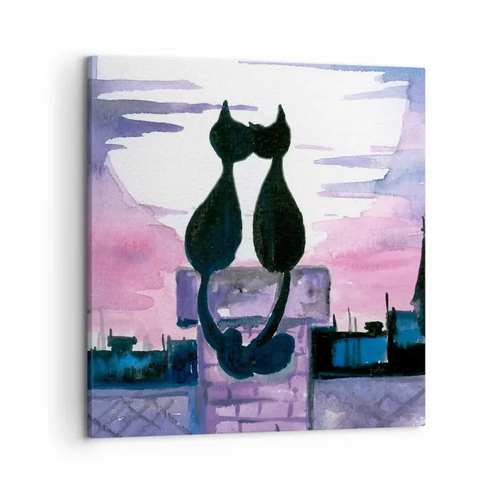 Cuadro sobre lienzo – Impresión de Imagen – Cita bajo la luna – 50×50 cm