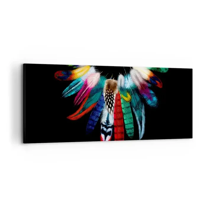 Cuadro sobre lienzo – Impresión de Imagen – Collar indio – 100×40 cm