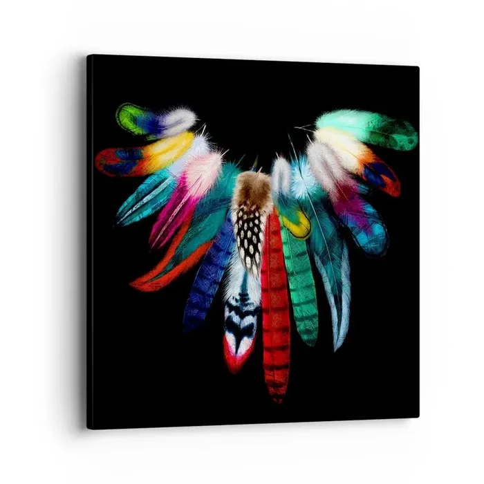 Cuadro sobre lienzo – Impresión de Imagen – Collar indio – 40×40 cm