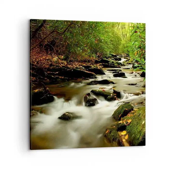 Cuadro sobre lienzo – Impresión de Imagen – Como plata líquida – 50×50 cm