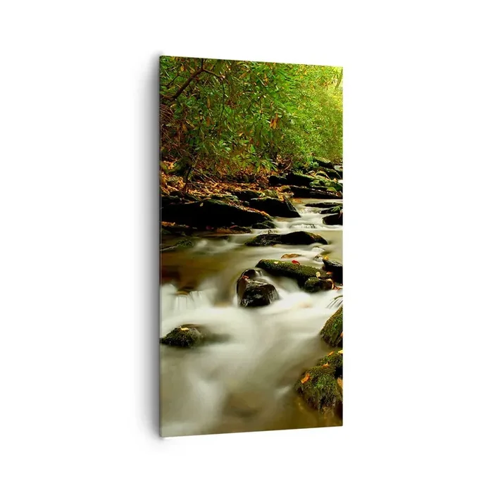 Cuadro sobre lienzo – Impresión de Imagen – Como plata líquida – 65×120 cm