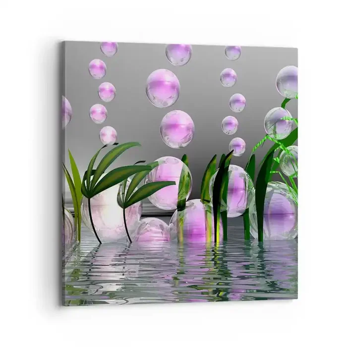 Cuadro sobre lienzo – Impresión de Imagen – Composición reflexiva de ligereza y vida – 70×70 cm