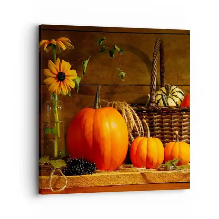 Cuadro sobre lienzo – Impresión de Imagen – Composición rústica – regalos de otoño – 30×30 cm