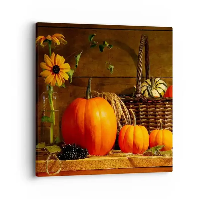 Cuadro sobre lienzo – Impresión de Imagen – Composición rústica – regalos de otoño – 40×40 cm
