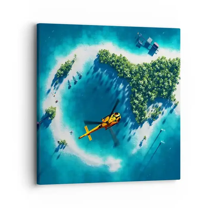 Cuadro sobre lienzo – Impresión de Imagen – Cómprate una isla – 30×30 cm