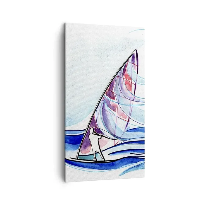 Cuadro sobre lienzo – Impresión de Imagen – Con el viento al ritmo de las olas – 45×80 cm