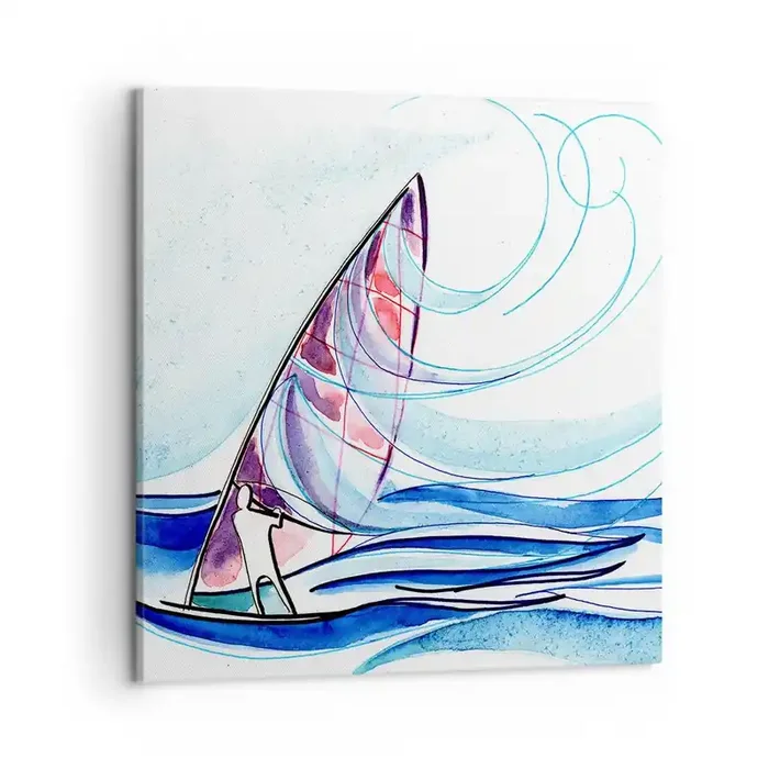 Cuadro sobre lienzo – Impresión de Imagen – Con el viento al ritmo de las olas – 50×50 cm