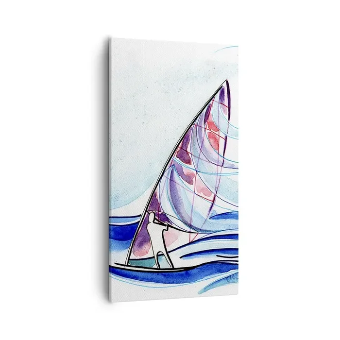 Cuadro sobre lienzo – Impresión de Imagen – Con el viento al ritmo de las olas – 55×100 cm