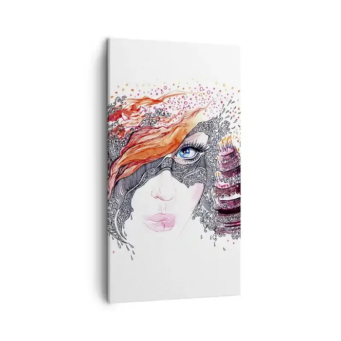 Cuadro sobre lienzo – Impresión de Imagen – Con ella cada día es una fiesta – 45×80 cm