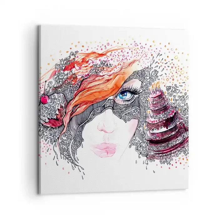Cuadro sobre lienzo – Impresión de Imagen – Con ella cada día es una fiesta – 60×60 cm