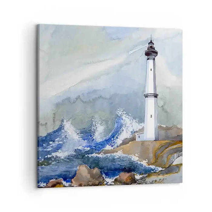 Cuadro sobre lienzo – Impresión de Imagen – Contra la oscuridad y la tormenta – 50×50 cm