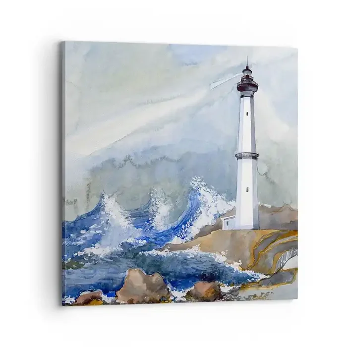 Cuadro sobre lienzo – Impresión de Imagen – Contra la oscuridad y la tormenta – 70×70 cm