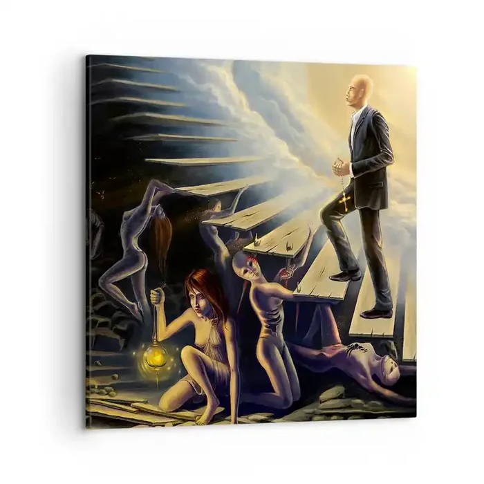 Cuadro sobre lienzo – Impresión de Imagen – Dantesco viaje hacia la luz – 50×50 cm