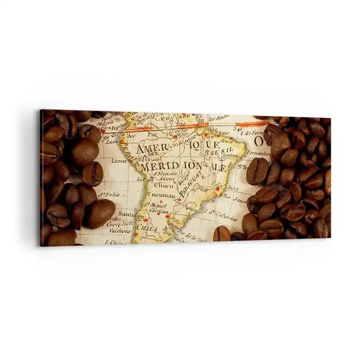 Cuadro sobre lienzo – Impresión de Imagen – ¿De dónde viene el mejor café? – 100×40 cm