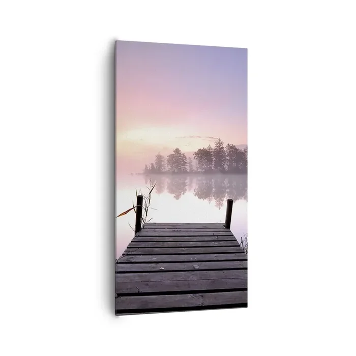Cuadro sobre lienzo – Impresión de Imagen – De la niebla lila… – 65×120 cm